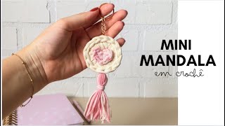 Mimo para o dia dos professores  Mini mandala em crochê com fio de malha [upl. by Kulseth]