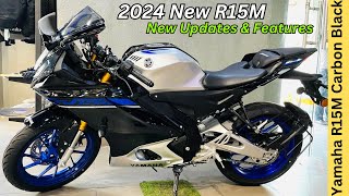 2024 New Yamaha R15M Carbon Black Full Review ❤️ New Updates Features amp Graphics R15M Black Colour [upl. by Antipus503]