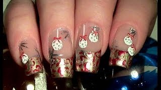 Weihnachtliches Christbaumkugel Nageldesign selber machen  Christmas Nail Design [upl. by Siroval]