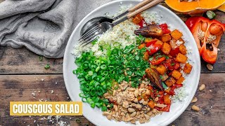 How To Make Couscous Salad Easy  Blondelish [upl. by Tristam]