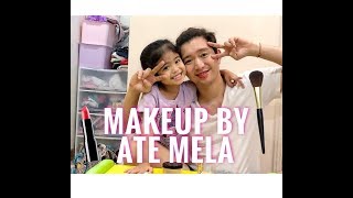 ATE MELA Putting Makeup On Her Papa Jason [upl. by Merralee]