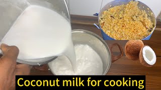 How to make Nigerian coconut milk for cooking Creamy coconut milk recipe [upl. by Nimesay]