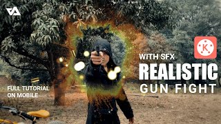 How to shoot amp edit Gunshot fight 🔥 Kinemaster gun fire VFX [upl. by Noir449]