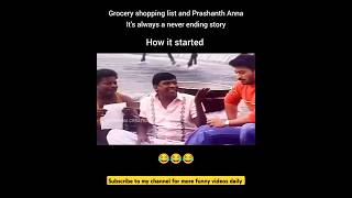 Groceries list and Prashanth Anna Never ending story  winnner tamil goat tamilreels vadivelu [upl. by Toffic846]