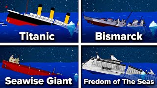 ⚓Famous Ships Sink Like Titanic  Animation [upl. by Nedle806]