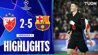 HIGHLIGHTS  Estrella Roja vs Barcelona  UEFA Champions League 2425  TUDN [upl. by Adnilem229]