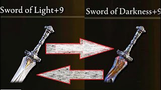 How To Change Sword of Light To Sword Of Darkness amp Darkness Sword To Light Sword Elden Ring Dlc [upl. by Eignat135]