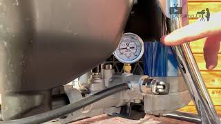 Part 4 Airless machine GRACO GX FF for AEROSANA VISCONN adjusting the pressure correctly [upl. by Tomkiel]