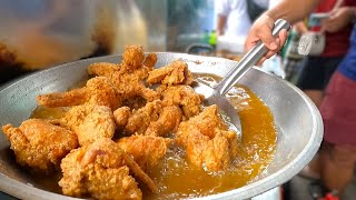 FRIED CHICKEN popular in Manila  Filipino Street Food [upl. by Nwahsd595]