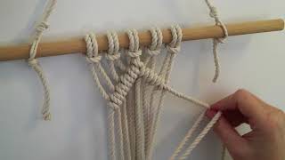 diagonal double half hitch macrame knot [upl. by Scrivens682]