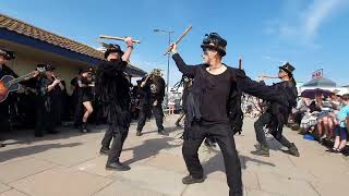 Beltane Border Morris dancing Black Fox Teign Maritime Shanty Festival Teignmouth Devon 992023 [upl. by Rehposirhc]