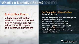 Narrative Poetry  Definition and Examples [upl. by Viola]