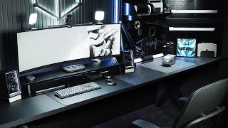 ULTIMATE All Black Dream Desk Setup amp Office  The Build [upl. by Tommie564]