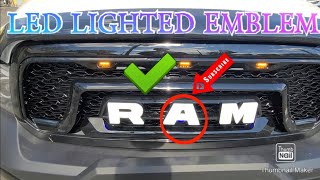 Dodge Ram truck LED emblem letter install on grill with ignition fuse location [upl. by Alina]