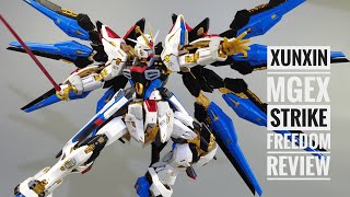 XunXin Model MGEX Strike Freedom Golden Legend Review [upl. by Eirrok352]