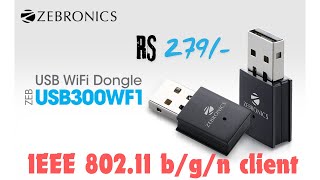 Zebronics USB300WF1 WiFi Adapter as good as Zebion USB dongle WIFI IBUDDY 150 Mbps  what the he [upl. by Oregolac]