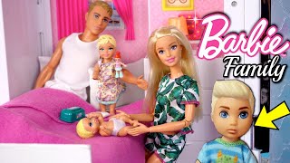 Barbie Baby Doll Stories  Family Road Trip Gymnastics  Supermarket amp Babysitting [upl. by Deenya]