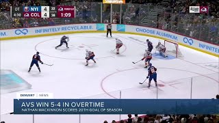 MacKinnon scores in OT as Avalanche rally to beat Islanders 54 [upl. by Yenot]