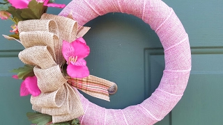 EASY BURLAP WREATH  DIY DOLLAR TREE [upl. by Ahtnahc488]