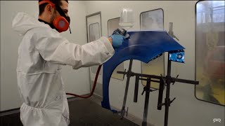 SATA 5000 12 RP Applying Glasurit Racing Clear [upl. by Aramad]