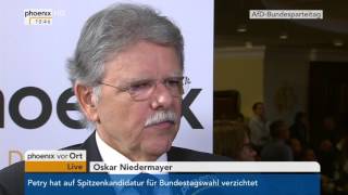 AfDBundesparteitag 2017 Prof Oskar Niedermayer am 22042017 [upl. by Neelac]