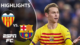 Barcelona’s late push comes up short earns draw vs Valencia  LALIGA Highlights  ESPN FC [upl. by Gonta]