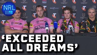 Penrith Panthers on cloud nine after UNPRECEDENTED fourpeat NRL Presser  NRL on Nine [upl. by Astra]