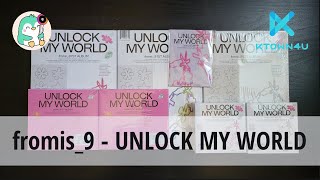 Unboxing fromis9 프로미스나인 Unlock My World All Versions  Ktown4u POBs [upl. by Tristam461]