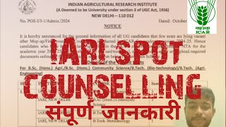 IARI spot counselling  IARI direct admission [upl. by Kcolttam]