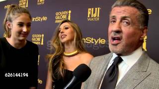 Sylvester Stallone and his three daughters on the Miss Golden Globe 2017 [upl. by Aisset]