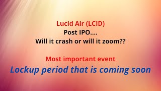 Lucid Motors LCID Post IPO  will it zoom or crash Wait for Lockup period that is coming soon [upl. by Leeland]