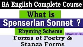 What is Spenserian Sonnet  स्पेंसेरियन सोंनेट क्या है   Student Go [upl. by Ttoille548]