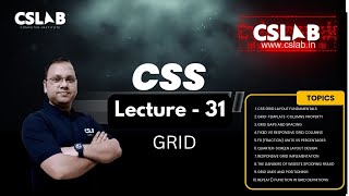 Lecture 31 CSS  Grid Layout System in css in Hindi  CSLAB  SIKAR [upl. by Annovad]