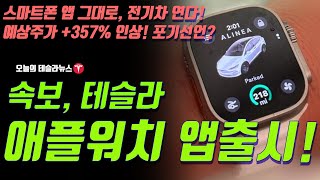 속보 테슬라 애플워치 앱 출시 스마트폰 앱 그대로 전기차 연다 예상주가 357 인상 이유는 사이버 트럭 3일 생산중단 [upl. by Incrocci731]