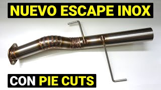 Cómo hacer un caño de ESCAPE de acero INOXIDABLE con PIE CUTS [upl. by Ydnec]