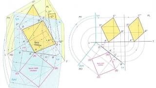 Tutorial proiezione ortogonale di figure piane con uso del piano ausiliario [upl. by Layne]