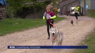 Découverte du canicross dans la HauteMarne [upl. by Wylma]