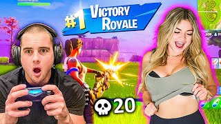 1 KILL  REMOVE 1 PIECE OF CLOTHING w GIRLFRIEND Fortnite [upl. by Yenattirb115]