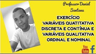 EXEMPLOS DE VARIÁVEIS QUANTITATIVAS E QUALITATIVAS [upl. by Yoreel]