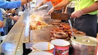 NYC Sausage and Peppers  quotCuzzinquot Vinnys Sausage Stand  San Gennaro Street Feast Experience [upl. by Madson]