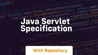 java servlet specification [upl. by Lyn]