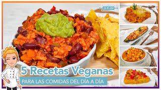 💚 5 Recetas VEGANAS FÁCILES y DELICIOSAS 😋 para tus COMIDAS del DÍA a DÍA con PlanetaHuertoes00 [upl. by Otsirave]