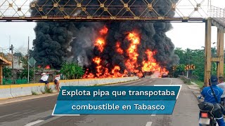 Explota pipa en Paraíso Tabasco hay 4 muertos [upl. by Anairuy]