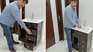 New Modern Counter Top Wash Basin Cabinet With Price Detail  furniture rayat [upl. by Aslam]