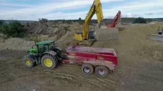 50 Ton Diggers Loading Herron Dump Trailers [upl. by Odraleba386]