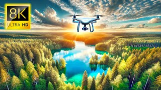 TRAVEL IN A MAGICAL DRONE 8K VIDEO ULTRA HD HDR 8K DRONE EARTH [upl. by Annaierb]