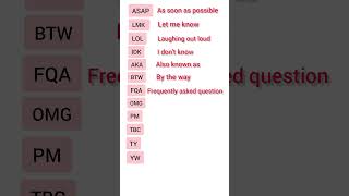 acronyms english vocabulary learnenglish [upl. by Ailey]