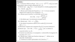 Etude de fonction et dérivabilité  exercice sur létude de fonction 2BAC [upl. by Niad533]