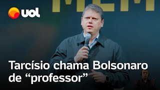 Tarcísio ignora indiciamento para exaltar Bolsonaro em evento conservador [upl. by Bertasi]