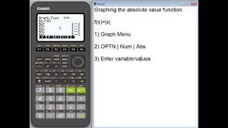 fx9750GIII Graphing the Absolute Value Function [upl. by Gratt]